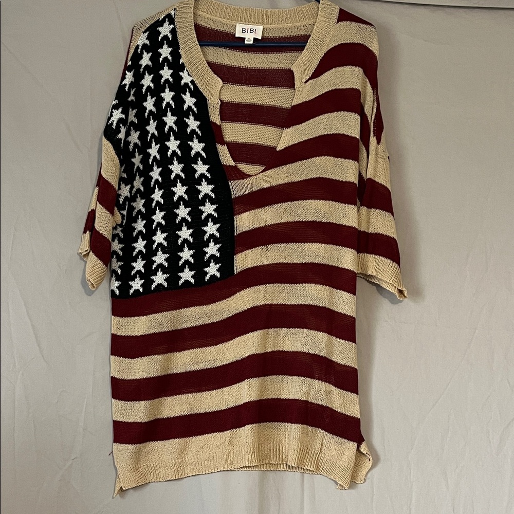BiBi American Flag Knit Sweater